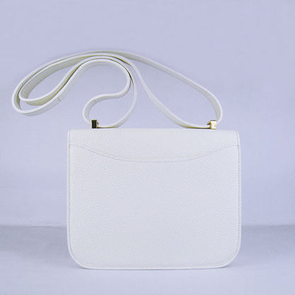 Hermes Constance Cowskin Leather Bag H017 white golden