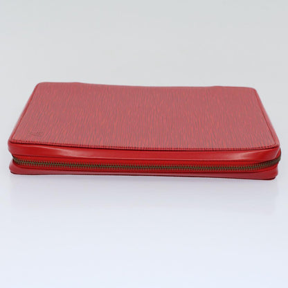 LOUIS VUITTON Epi Agenda Voyage Day Planner Cover Red LV Auth 57198