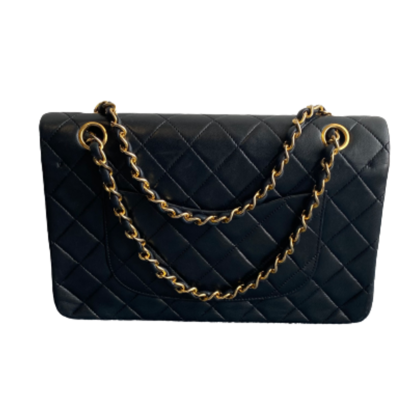 Chanel Black Leather Double flap shoulder Bag