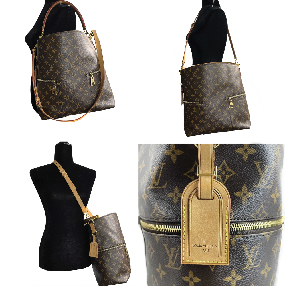 LOUIS VUITTON Melie Monogram Canvas Top Handle shoulder Strap Crossbody bag