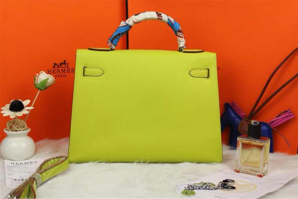 Hermes Kelly 32cm Epsom Leather HandBag Lemon Yellow