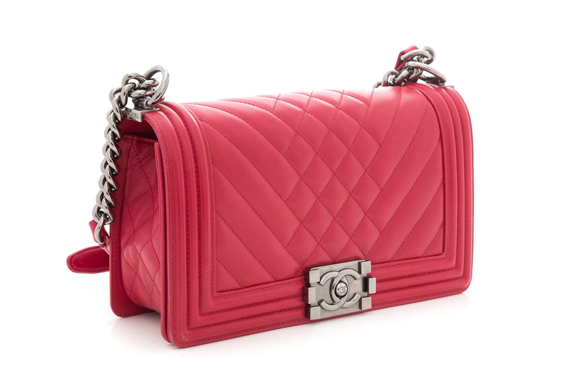 Chanel 2014 Red Medium Quilted Lambskin HandBag