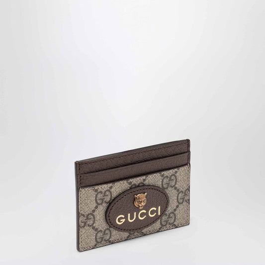 Gucci Beige Card Holder In Gg Supreme Men