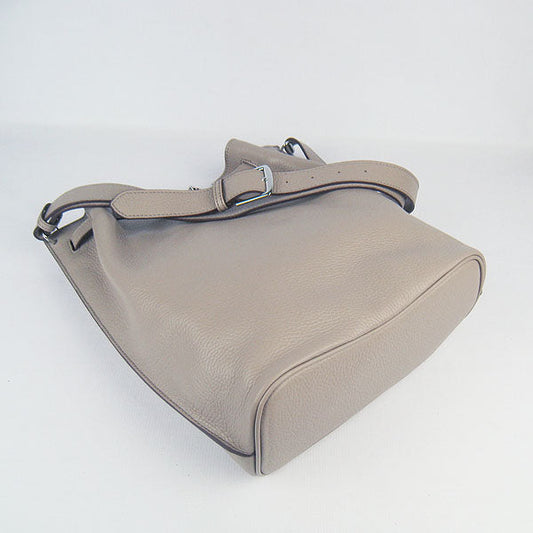 Hermes Nappa Leather Shoulder Bag H2804 grey Silver