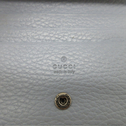 GUCCI Bifold Wallet 701074 leather light blue Compact wallet Double G Women Used