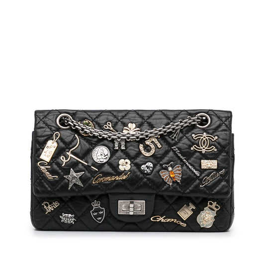 Chanel 2.55 Reissue Lucky Charms Flap Bag Black Lambskin Ruthenium