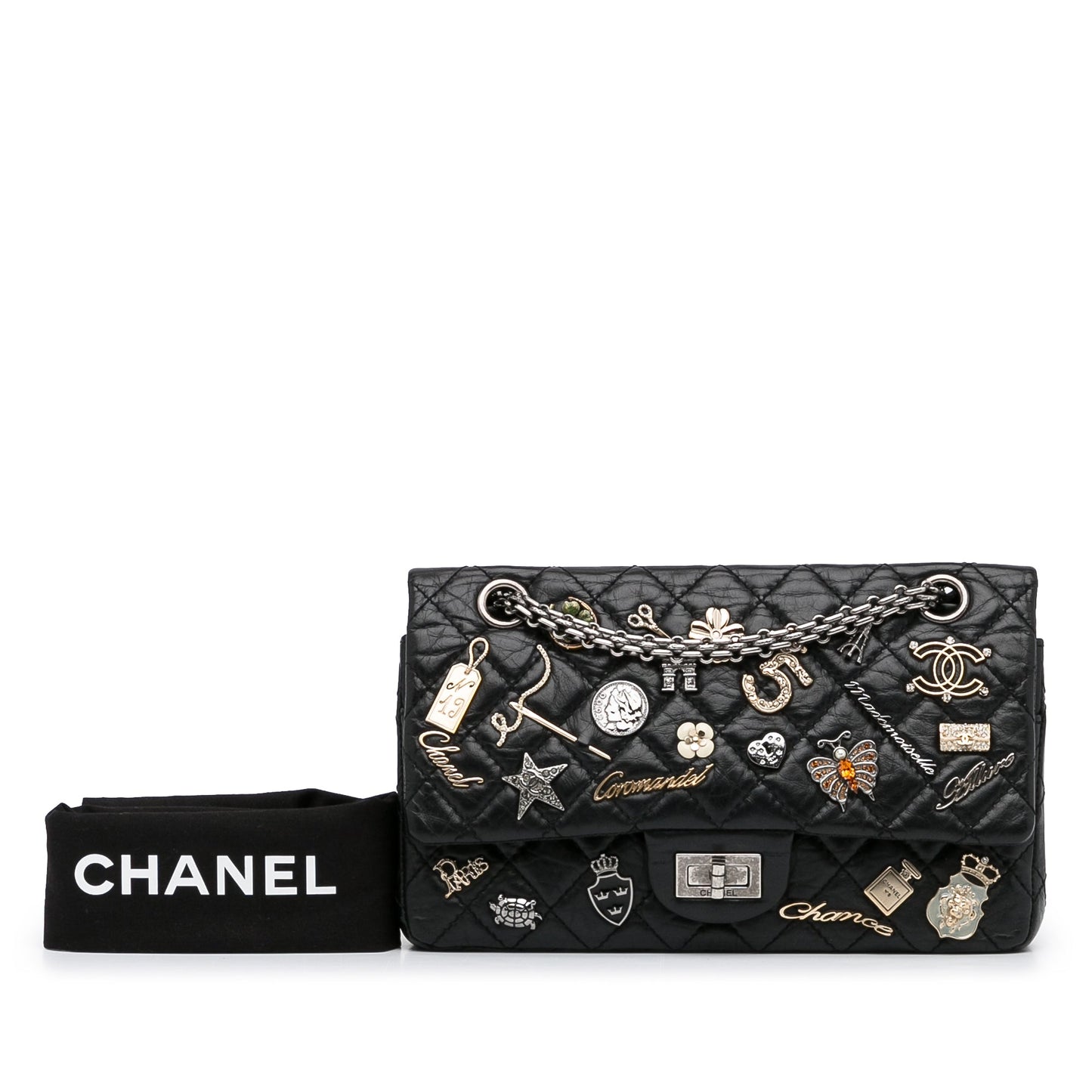 Chanel 2.55 Reissue Lucky Charms Flap Bag Black Lambskin Ruthenium