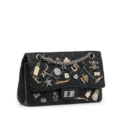 Chanel 2.55 Reissue Lucky Charms Flap Bag Black Lambskin Ruthenium