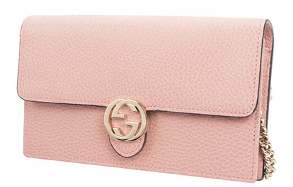 (WMNS) GUCCI Logo Double G Leather WOC Chain Shoulder Messenger Bag Pink Classic 510314-CAO0G-5806