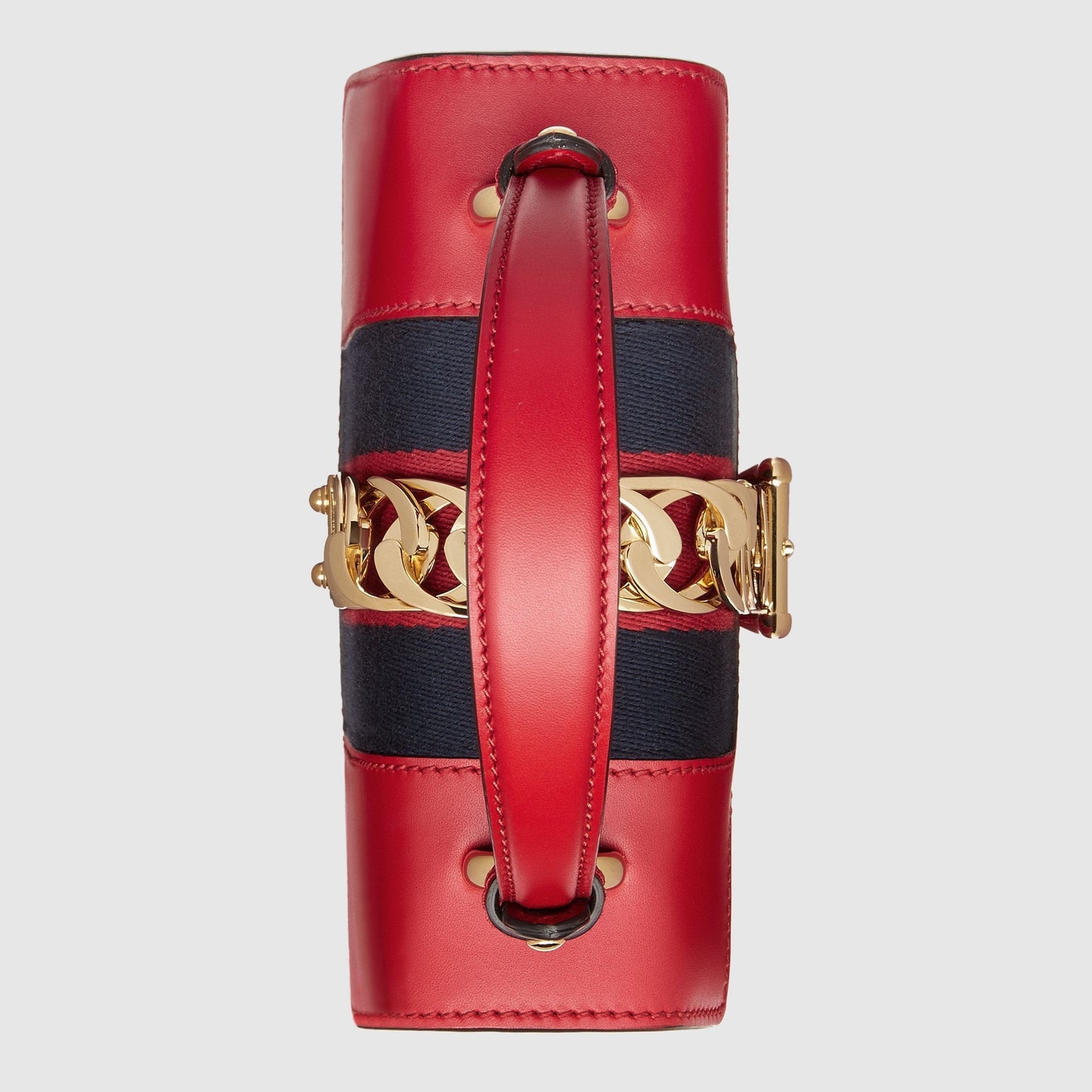 Gucci SyLouis Vuittonie Leather Mini Top Handle Hibiscus Red Bag