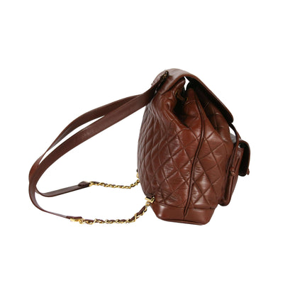 Chanel Duma Backpack Large Brown Lambskin