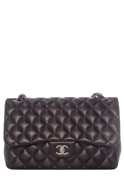 Chanel Black Jumbo Lambskin Double SHW  HandBag