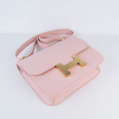 Hermes Constance Cowskin Leather Bag H017 pink golden