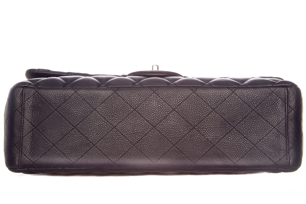 Chanel Midnight  Double Flap Caviar Maxi SHW HandBag