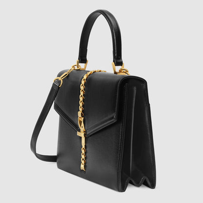 Gucci SyLouis Vuittonie 1969 Small Top Handle Bag Black