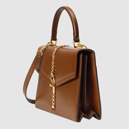 Gucci SyLouis Vuittonie 1969 Small Top Handle Bag Brown