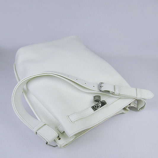 Hermes Nappa Leather Shoulder Bag H2804 white Silver