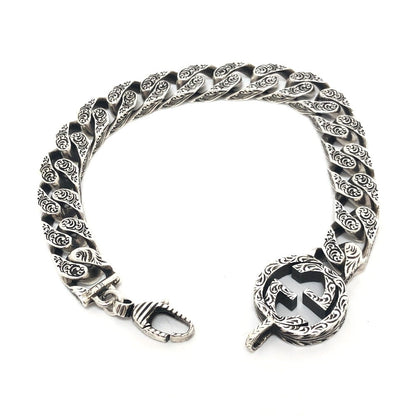 GUCCI bracelet 454285 SV925 Silver Interlocking G mens Used