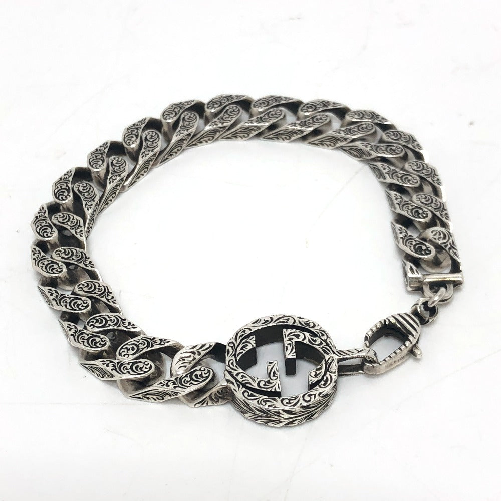 GUCCI bracelet 454285 SV925 Silver Interlocking G mens Used