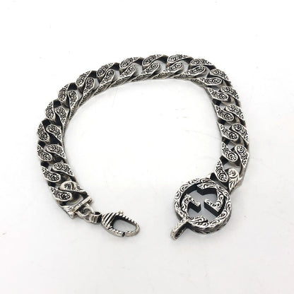 GUCCI bracelet 454285 SV925 Silver Interlocking G mens Used