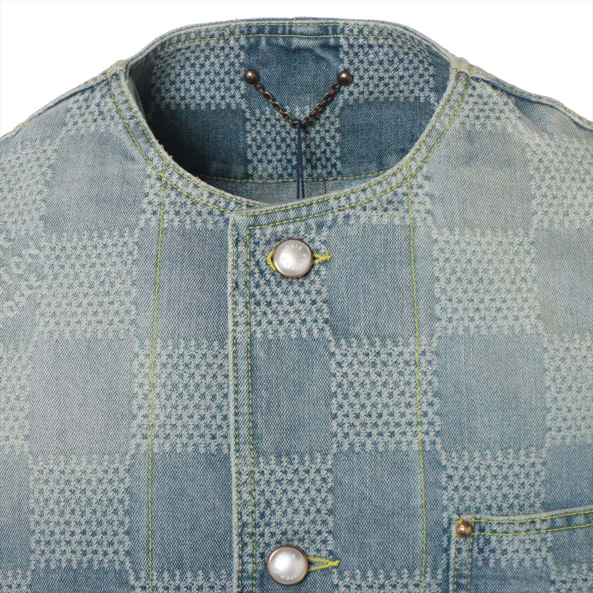 Louis Vuitton 24SS Cotton Denim Jacket 48 Mens Blue RM241 1AFHU6 Damiedenim Chic Jacket