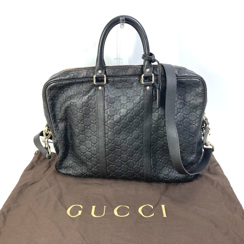 GUCCI Business bag 208463 leather Dark brown Tote Bag handbag Guccisima GG mens Secondhand