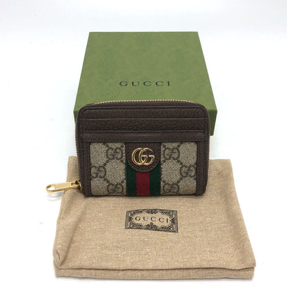 GUCCI Card Case 658552 Leather/Canvas , GG Supreme Brown GG Ophidia Card Case wallet Women Used