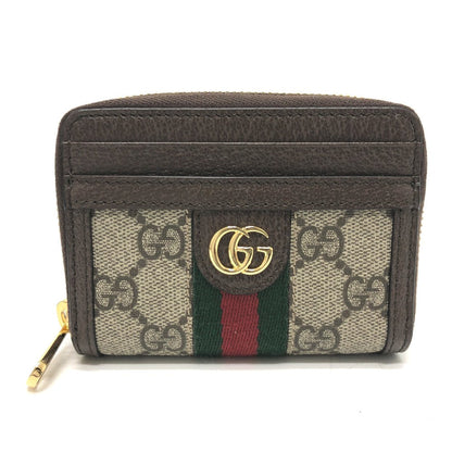 GUCCI Card Case 658552 Leather/Canvas , GG Supreme Brown GG Ophidia Card Case wallet Women Used