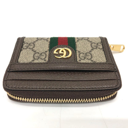 GUCCI Card Case 658552 Leather/Canvas , GG Supreme Brown GG Ophidia Card Case wallet Women Used