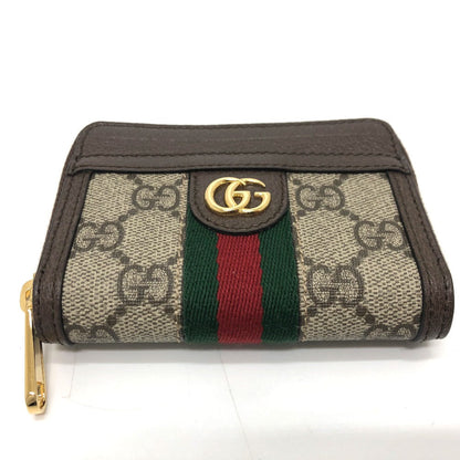 GUCCI Card Case 658552 Leather/Canvas , GG Supreme Brown GG Ophidia Card Case wallet Women Used