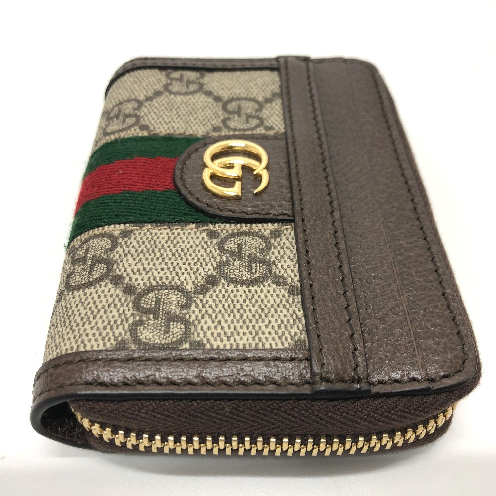 GUCCI Card Case 658552 Leather/Canvas , GG Supreme Brown GG Ophidia Card Case wallet Women Used