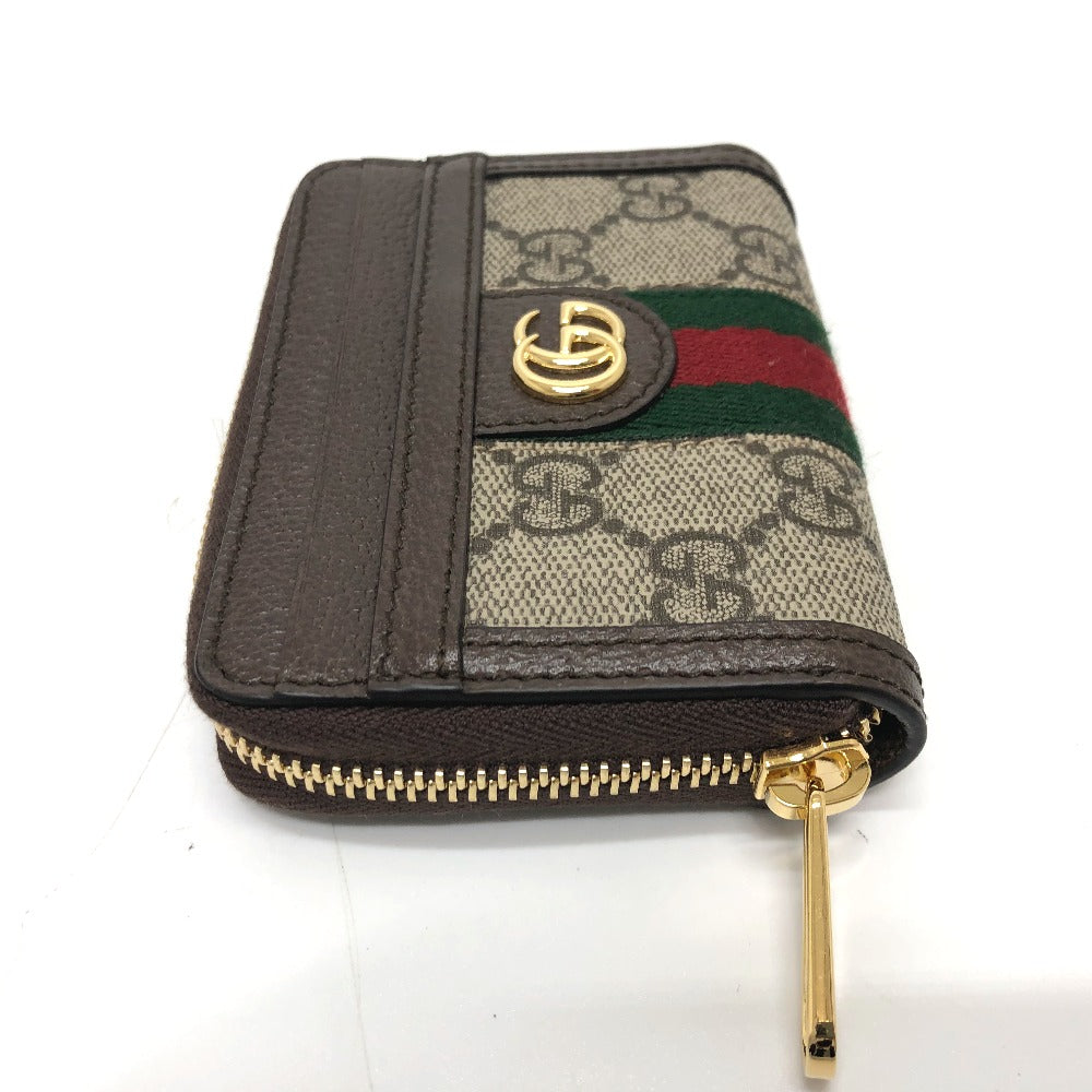 GUCCI Card Case 658552 Leather/Canvas , GG Supreme Brown GG Ophidia Card Case wallet Women Used