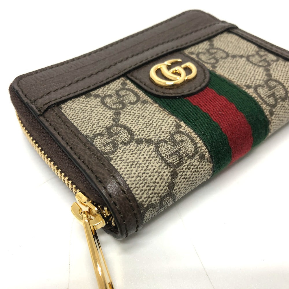 GUCCI Card Case 658552 Leather/Canvas , GG Supreme Brown GG Ophidia Card Case wallet Women Used