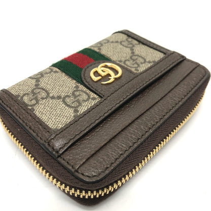 GUCCI Card Case 658552 Leather/Canvas , GG Supreme Brown GG Ophidia Card Case wallet Women Used