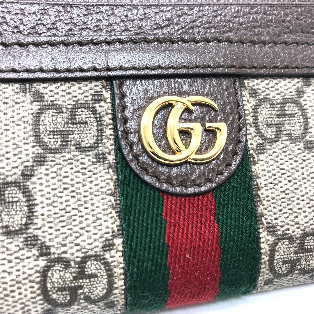 GUCCI Card Case 658552 Leather/Canvas , GG Supreme Brown GG Ophidia Card Case wallet Women Used