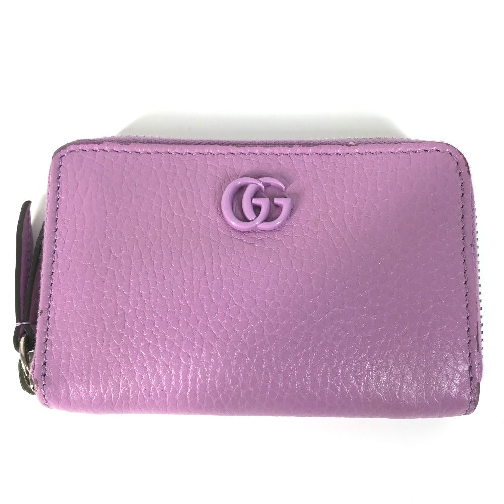 GUCCI Coin case 644412 leather Light purple Double G zip around wallet Women Used