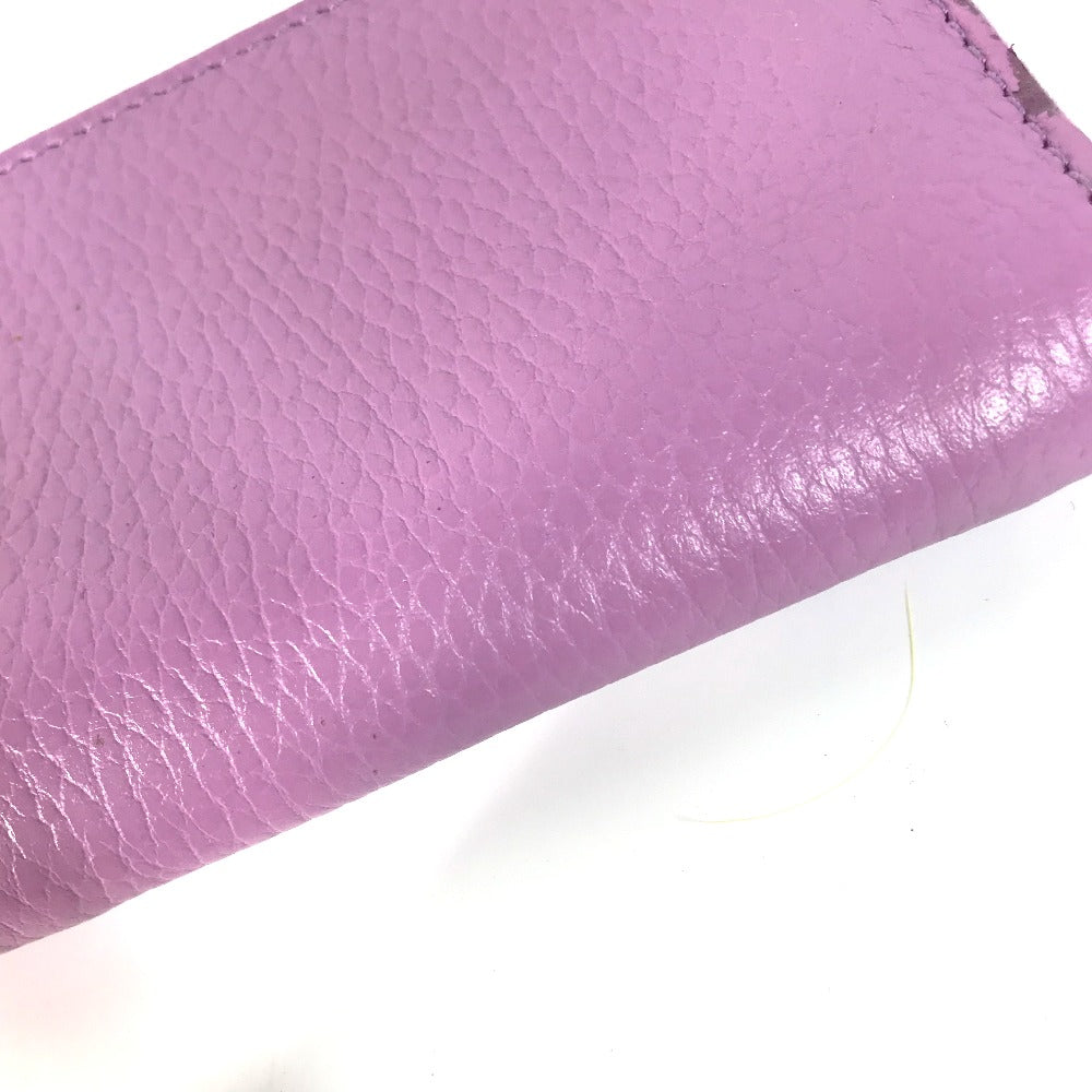 GUCCI Coin case 644412 leather Light purple Double G zip around wallet Women Used