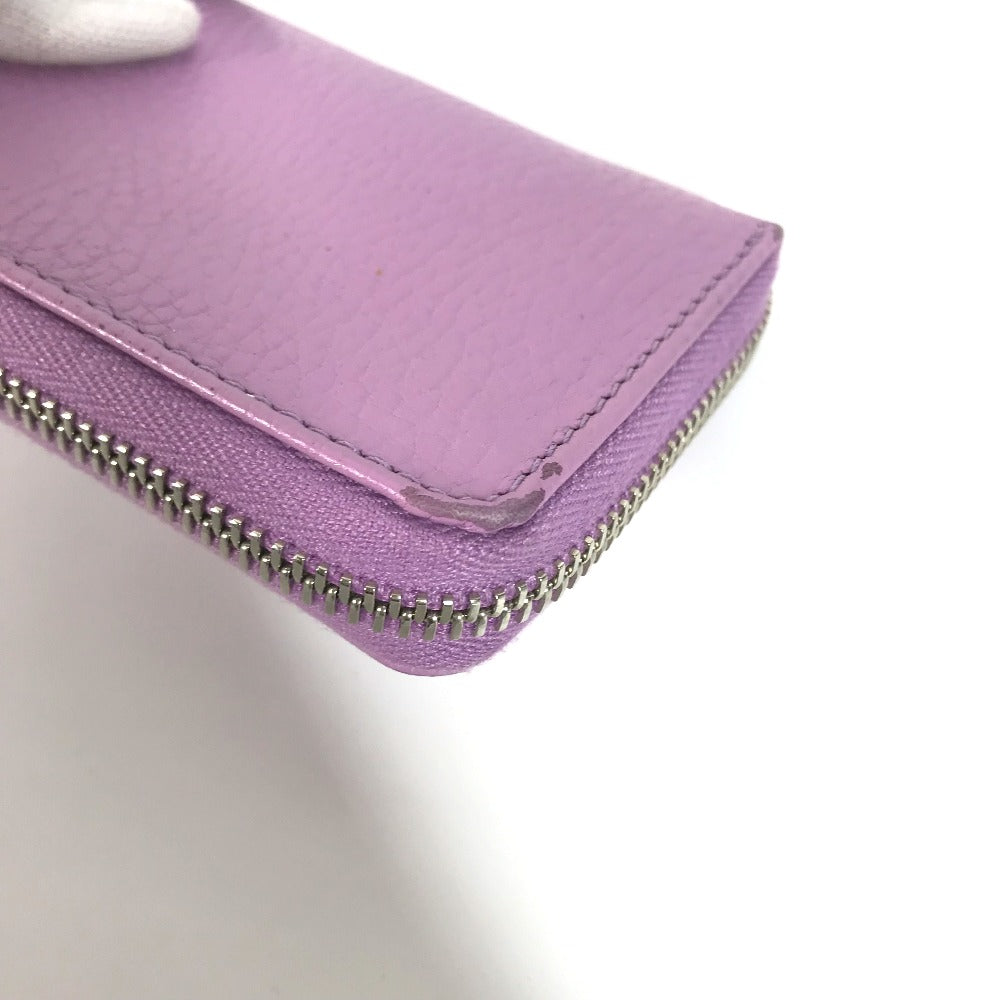 GUCCI Coin case 644412 leather Light purple Double G zip around wallet Women Used