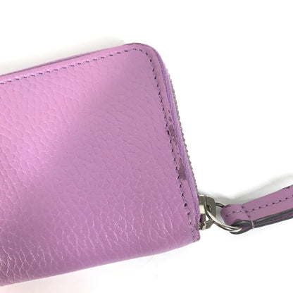 GUCCI Coin case 644412 leather Light purple Double G zip around wallet Women Used