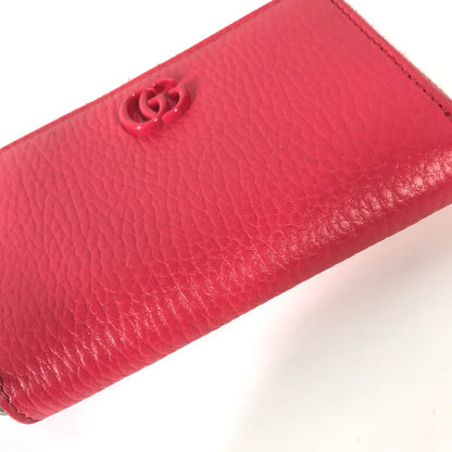 GUCCI Coin case 644412 leather pink Double G zip around wallet Women Secondhand