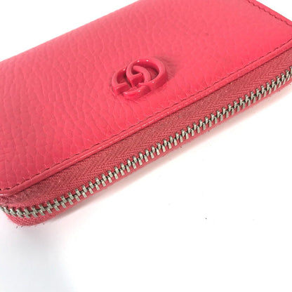 GUCCI Coin case 644412 leather pink Double G zip around wallet Women Secondhand