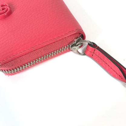 GUCCI Coin case 644412 leather pink Double G zip around wallet Women Secondhand