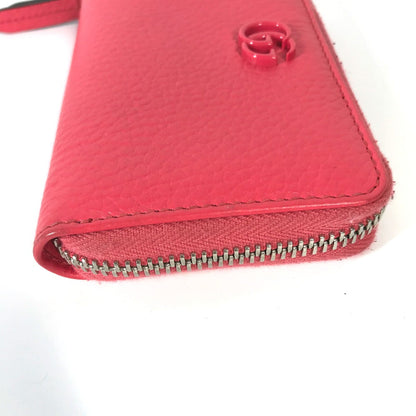 GUCCI Coin case 644412 leather pink Double G zip around wallet Women Secondhand