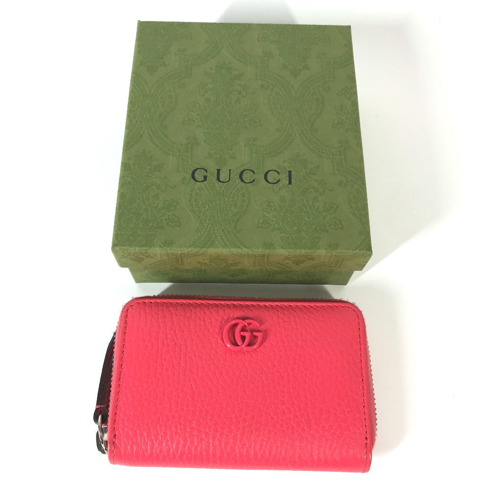 GUCCI Coin case 644412 leather pink Double G zip around wallet Women Secondhand