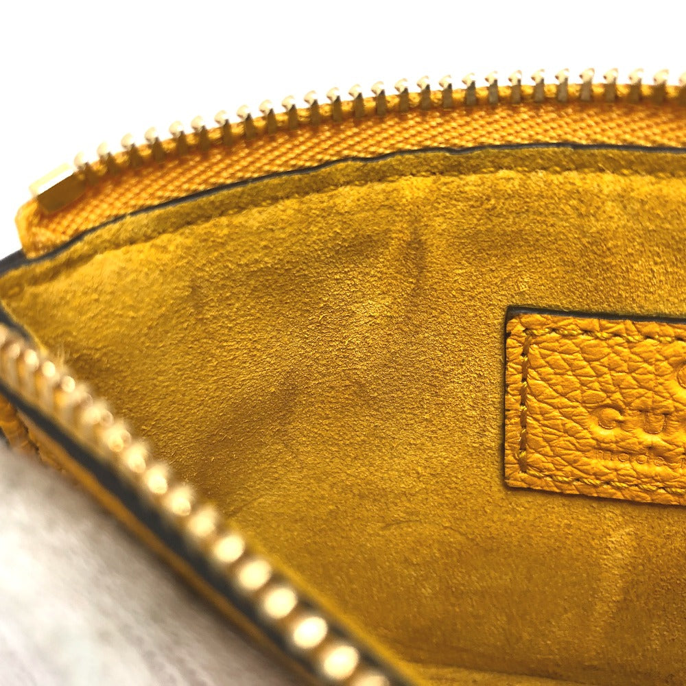 GUCCI Coin case 725550 leather yellow logo fragment case mens Secondhand