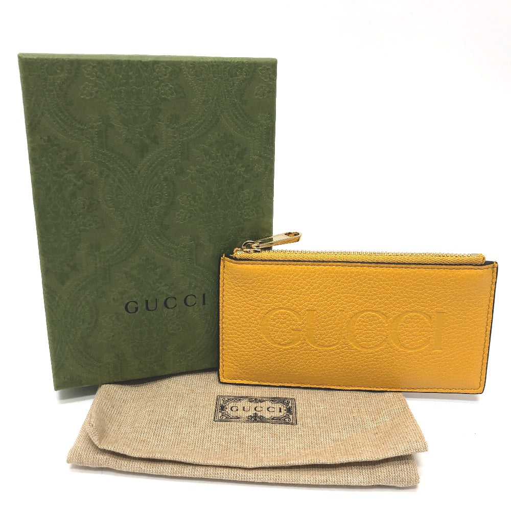 GUCCI Coin case 725550 leather yellow logo fragment case mens Secondhand