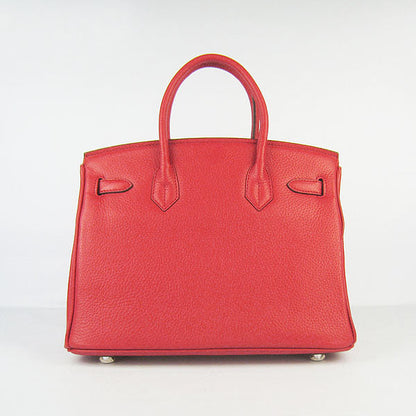 Hermes Birkin 30cm Togo Leather Handbags Red Silver