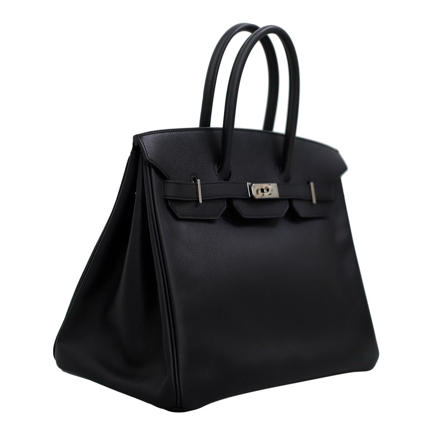 Hermes birkin B35 Epsom black PHW stamp Q square bag