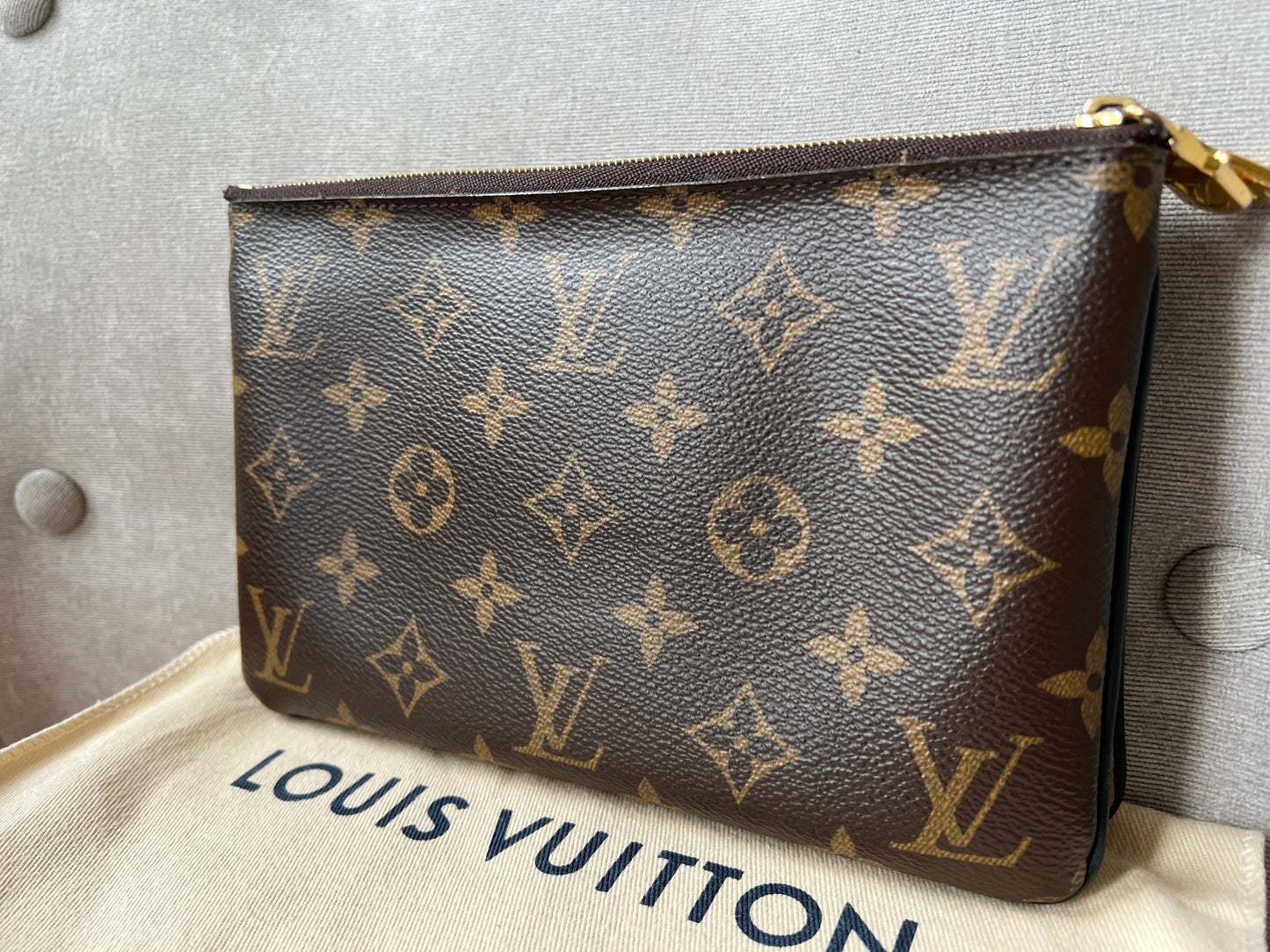 Louis Vuitton Double Zip Pochette Monogram (RRP £1150)