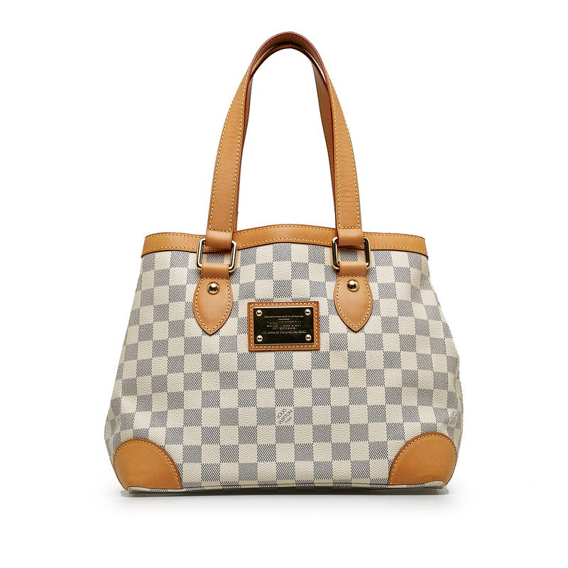 Louis Vuitton Damière Azur Hamsteed PM Handbag N51207 White PVC Leather Lady Louis Vuitton